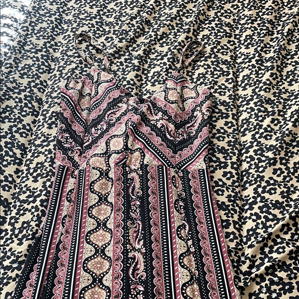 Derek Heart Pink and Black Maxi Dress